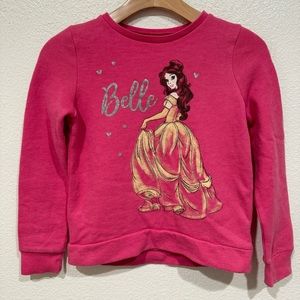 Kids Disney Girls Pink Belle Sleeping Beauty Princess Long Sleeve Sweatshirt M 8
